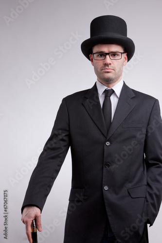 Bilde på lerret lord black nerd with a top hat