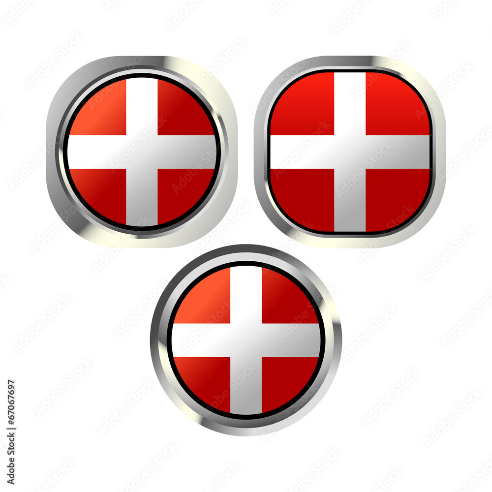 Obraz premium Denmark flag button