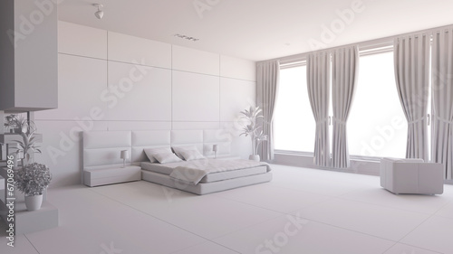 Render of a bedroom with some furniture