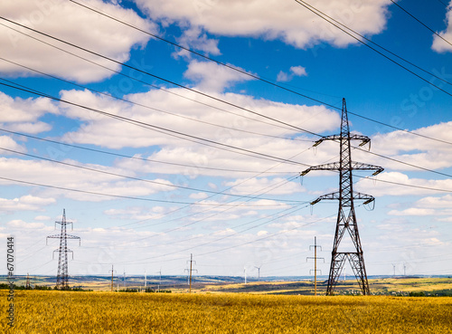 Power lines in the field