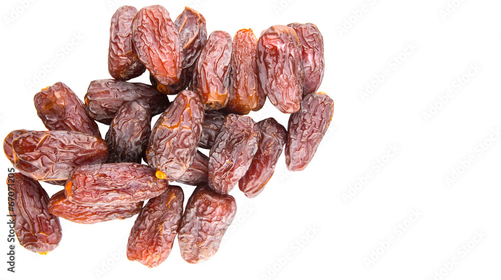 Date fruits over white background Date fruits over white background