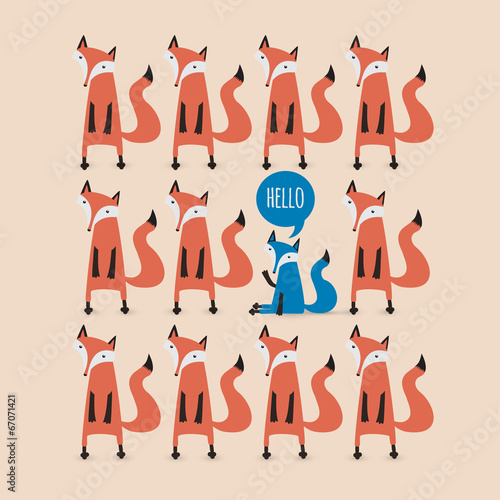 card with foxes. Be unique.