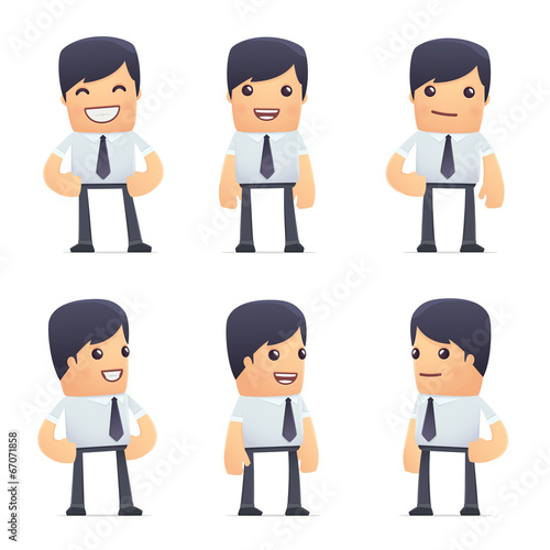 set of businessman character in different poses