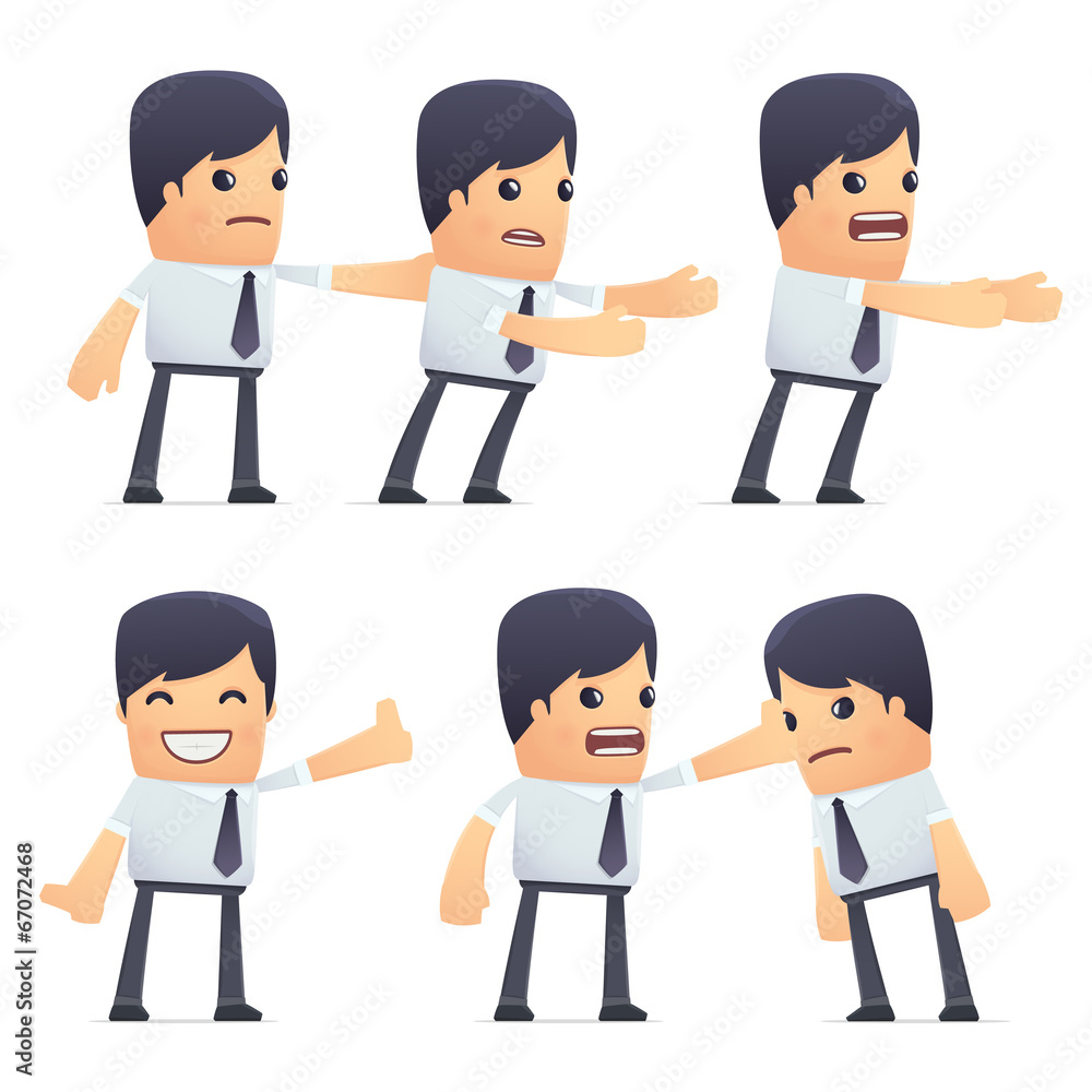 set of businessman character in different poses set of businessman character in different poses