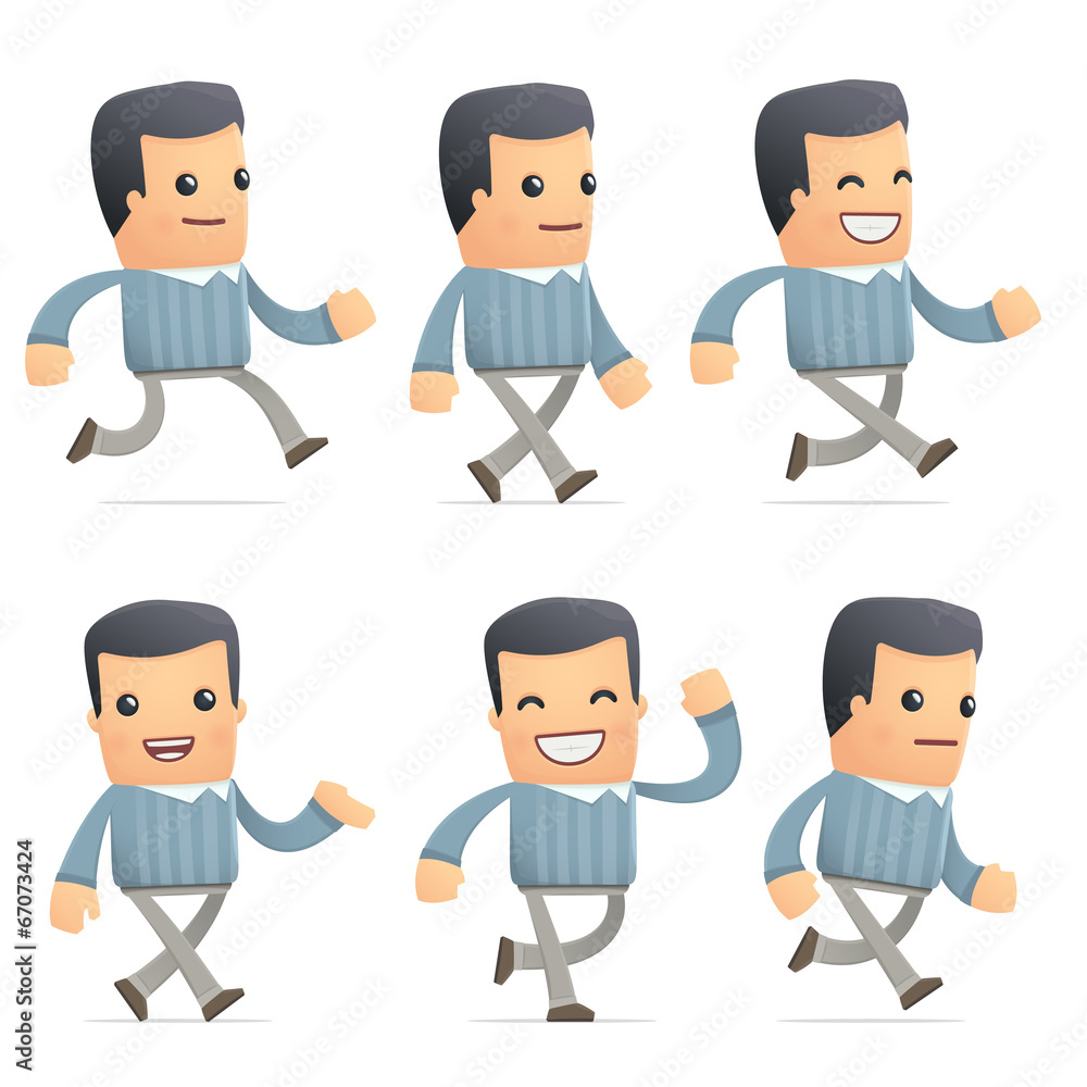 set of customer character in different poses set of customer character in different poses