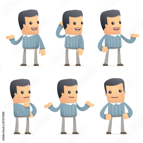 set of customer character in different poses