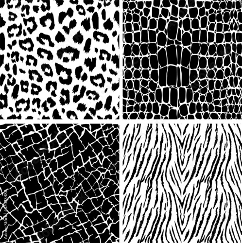 Set of animal skin seamless patterns