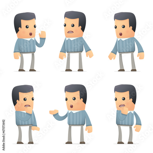 set of customer character in different poses