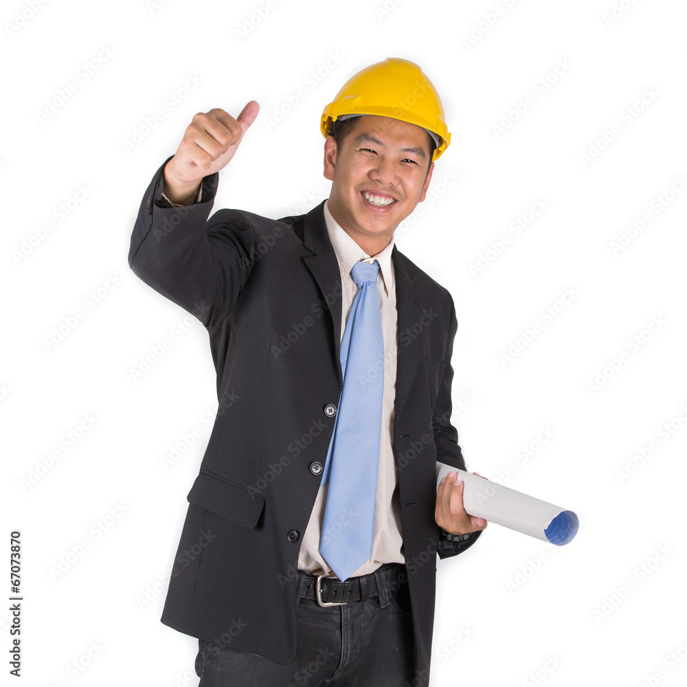 Happy young asian engineer Happy young asian engineer