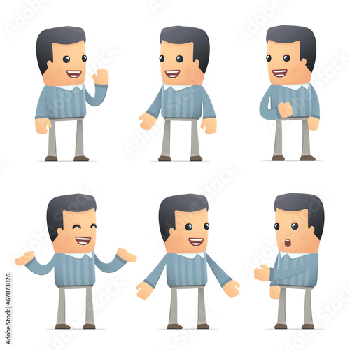 set of customer character in different poses