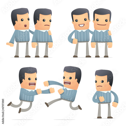 set of customer character in different poses