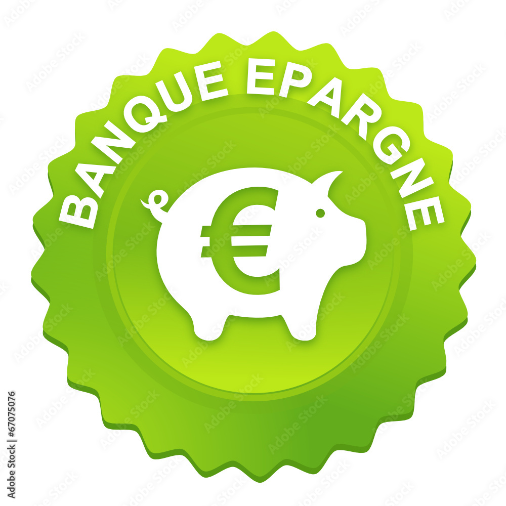 banque épargne sur bouton web denté vert banque épargne sur bouton web denté vert