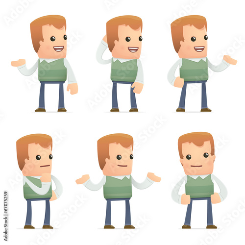 set of neighbor character in different poses