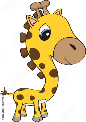 Cute baby giraffe with big blue eyes