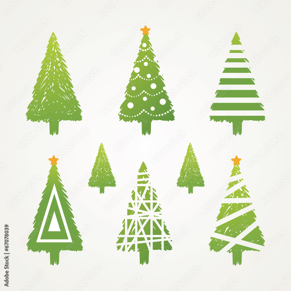 Obraz premium Christmas tree set