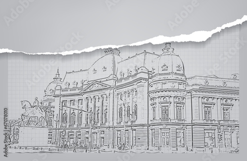 Architecture. Sketch. Drawing of building