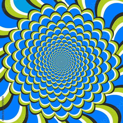 Optical illusion flow and spin