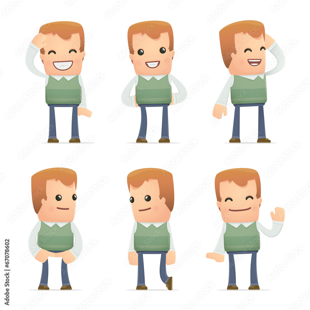 set of neighbor character in different poses set of neighbor character in different poses