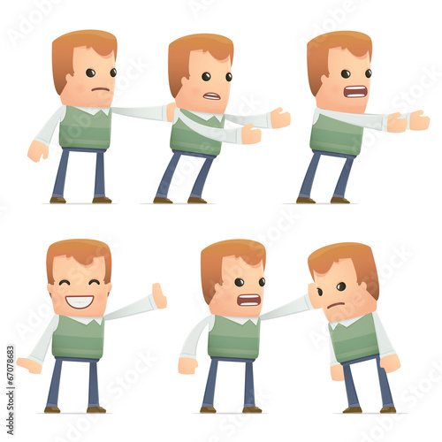 set of neighbor character in different poses