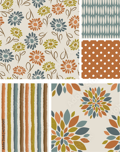 Seamless Vector Floral Patterns