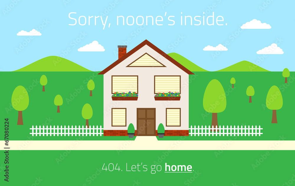 Obraz 404 Nie znaleziono szablonu strony z pustym domem