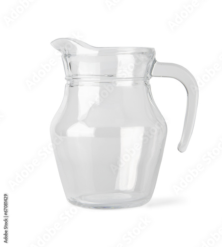 Empty glass jug with clipping path