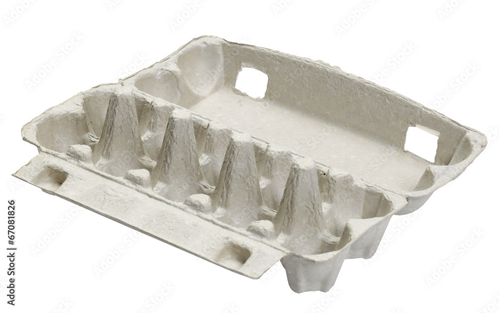 Empty egg tray isolated on white background Empty egg tray isolated on white background