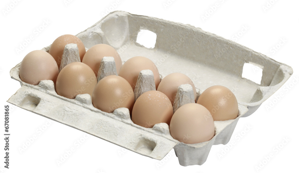 Egg tray isolated on white background
