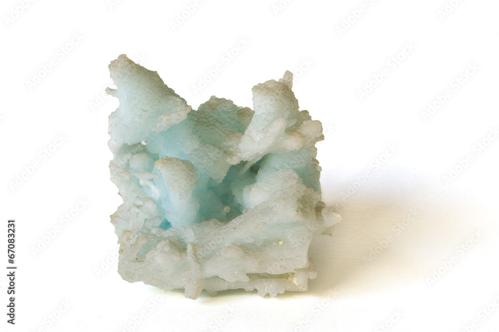 Blue aragonite from Sardinia, Italy. 8cm across. Blue aragonite from Sardinia, Italy. 8cm across.
