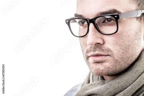 handsome young fashion man portrait - isolated