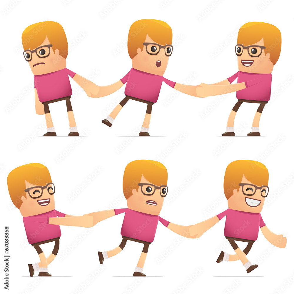 set of dude character in different poses set of dude character in different poses