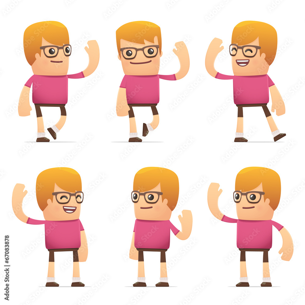 set of dude character in different poses