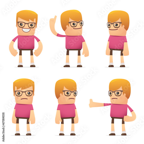 Foto set of dude character in different poses