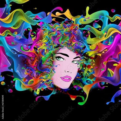 мечтающая абстрактная иллюс...