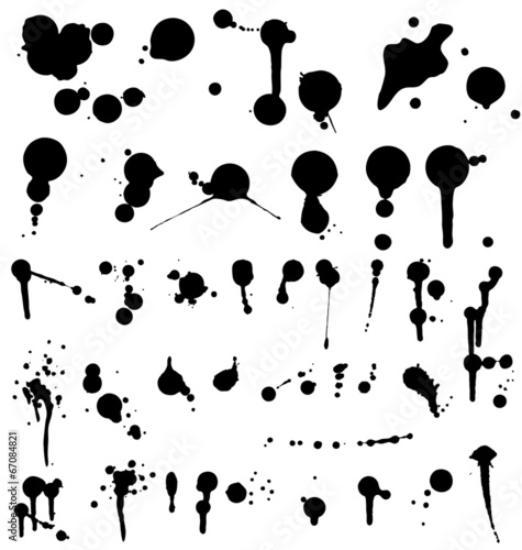ink dripping isolate on white