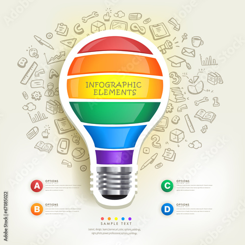 creative infographics template with bulb