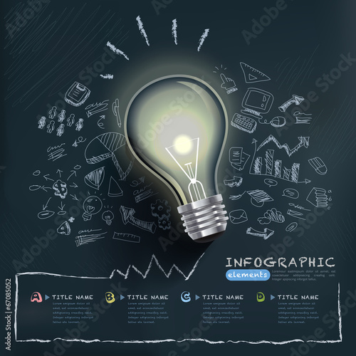creative infographics template with bulb