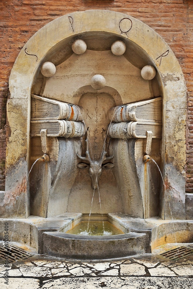 drinking fountain on the streets of Rome, Italy drinking fountain on the streets of Rome, Italy