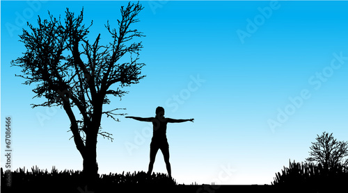 Vector silhouette of woman.