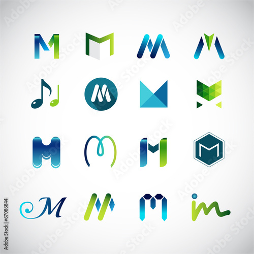 Abstract icons based on the letter M