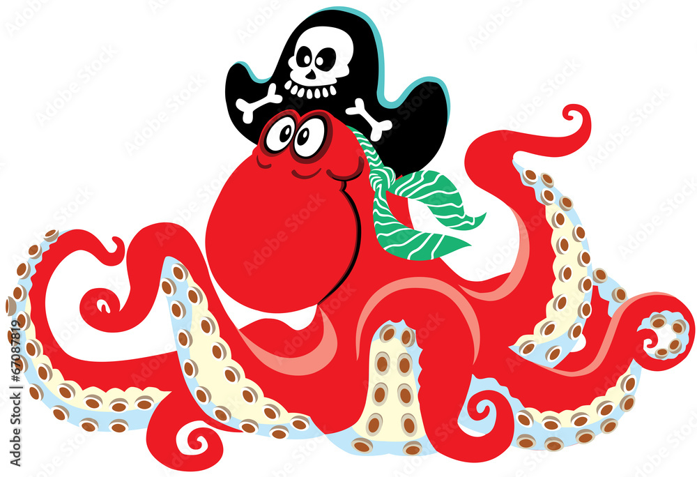 cartoon octopus pirate cartoon octopus pirate