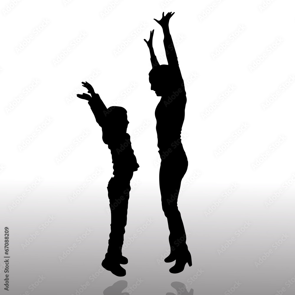 Vector silhouette of family. Vector silhouette of family.