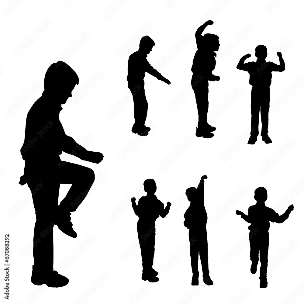 Vector silhouette of boy.