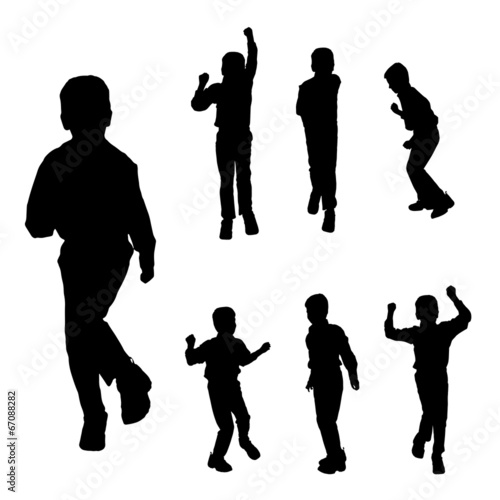 Vector silhouette of boy.