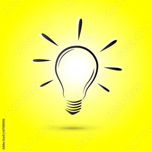 Vector yellow lightbulb background