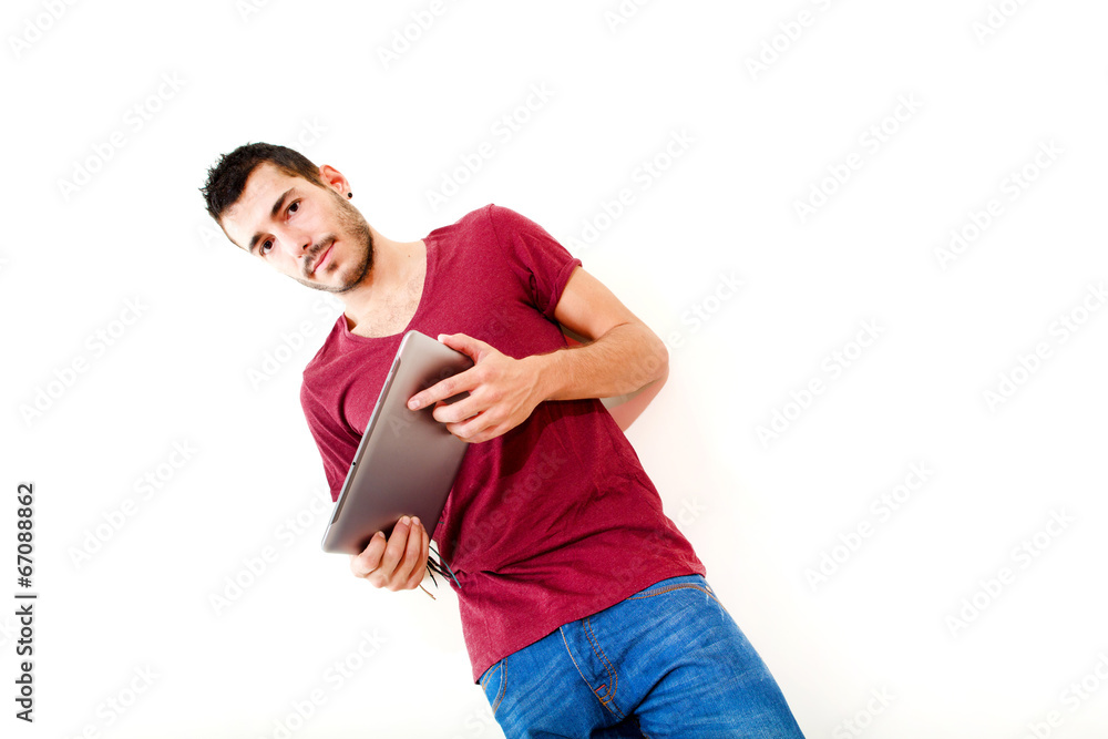 Junger Mann mit Tablet Pc Junger Mann mit Tablet Pc