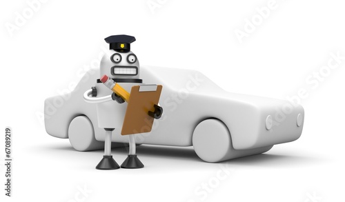 Valokuva Robocop officer towing auto