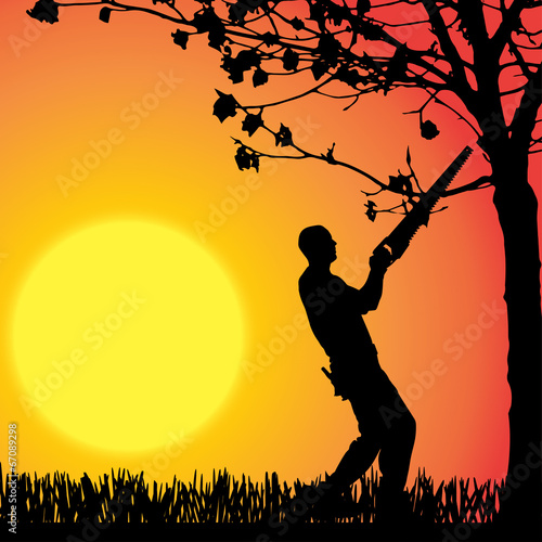 Vector silhouette of man.
