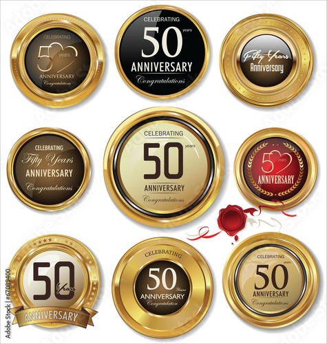 Anniversary golden labels