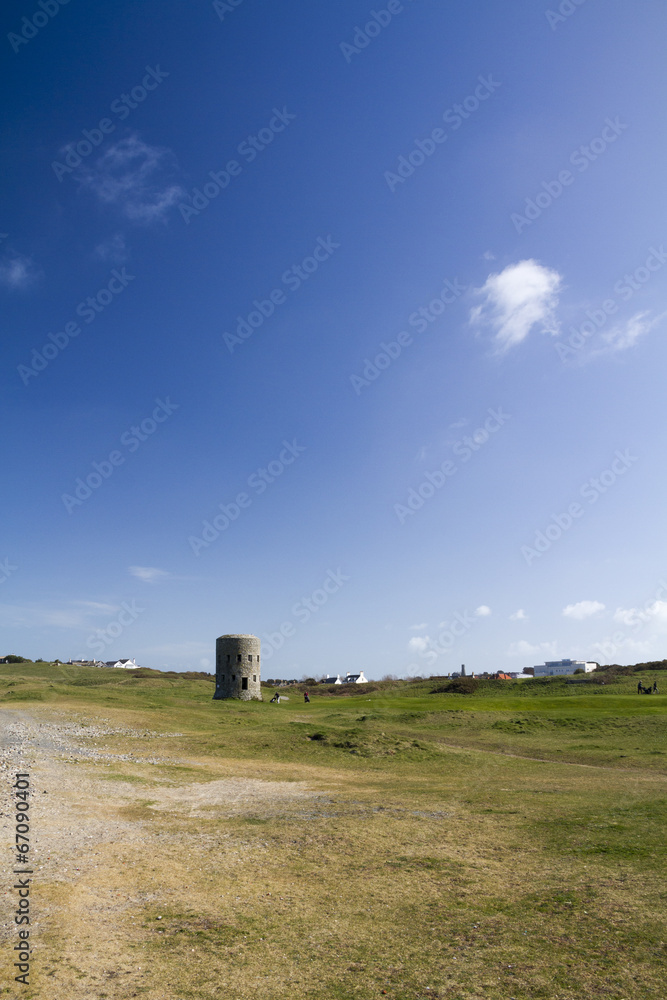 loophole towers on a golf course in Guernsey